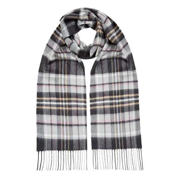 Checked Cashmere Scarf - Charcoal Grey Check