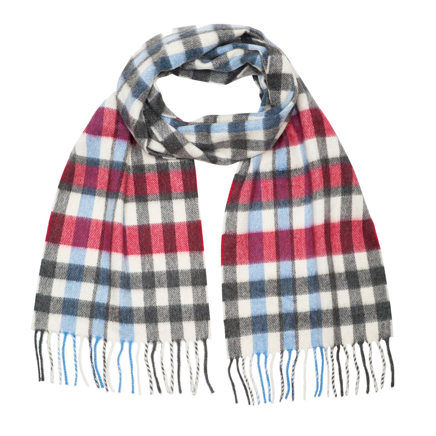 Checked Cashmere Scarf - Red Meigle Plaid