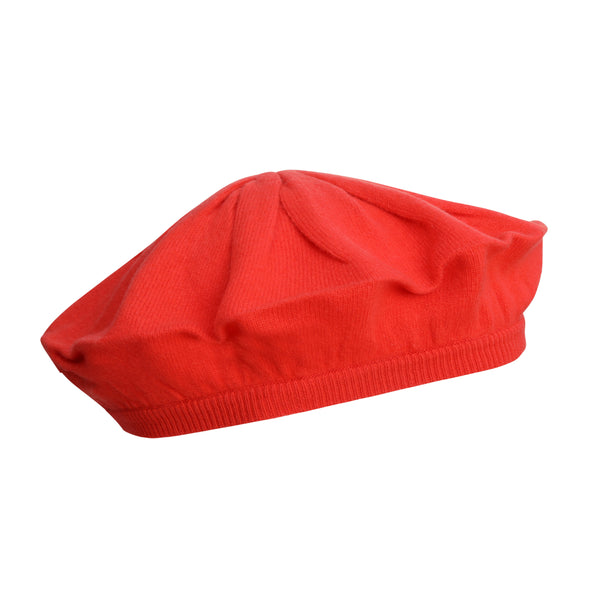 Red | Cashmere Beret | Shop at The Cashmere Choice London