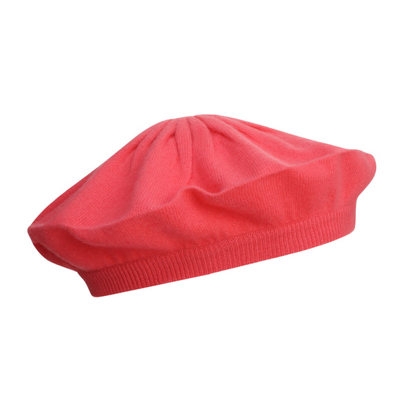 Lipstick Pink | Cashmere Beret | Shop at The Cashmere Choice London