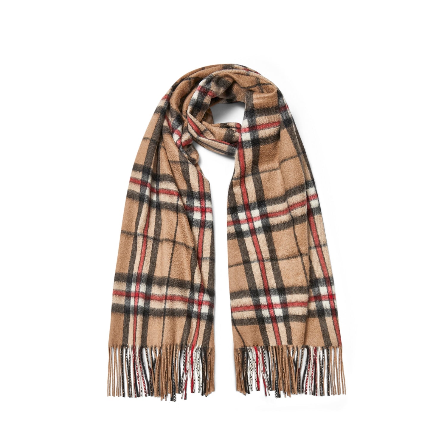 Pure Cashmere Stole | Camel Check | The Cashmere Choice