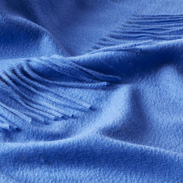 Pure Cashmere Stole | Cornflower Blue Close Up | The Cashmere Choice