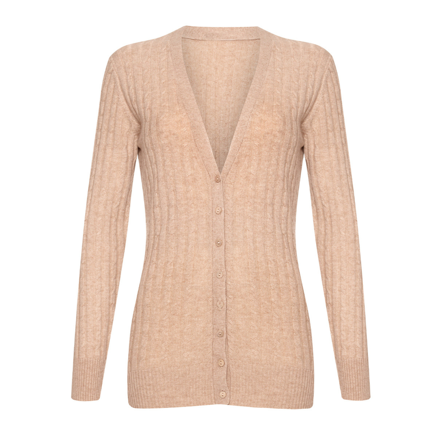 Cable Knit Cashmere Cardigan | Beige