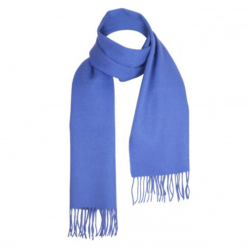 Cornflower Blue Lambswool Scarf | buy at The Cashmere Choice | London