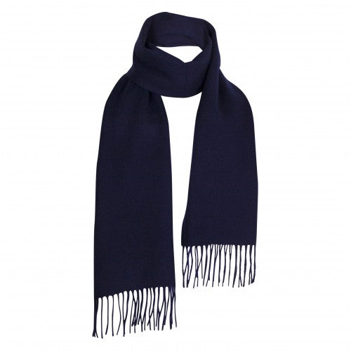 Navy Blue Lambswool Scarf | buy at The Cashmere Choice | London