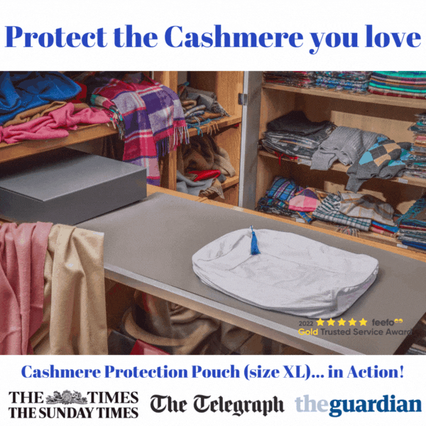 Protect the Cashmere you Love with a Cashmere Protection Pouch from The Cashmere Choice  London