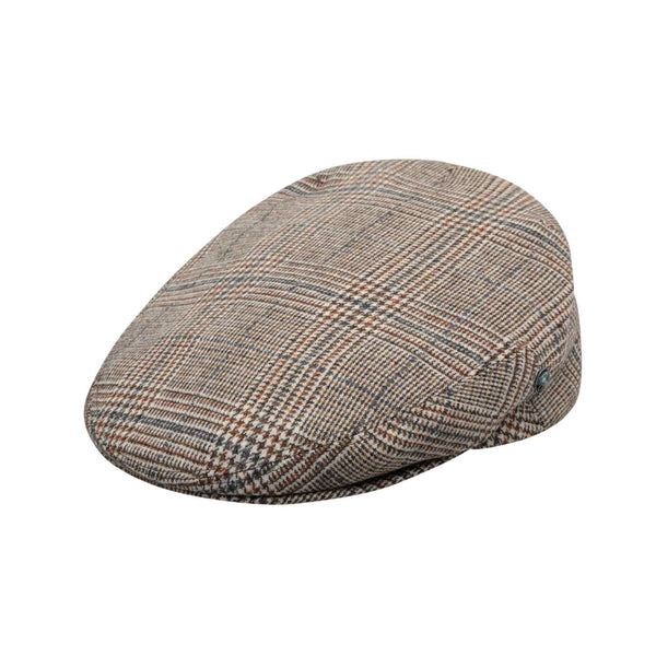 The Cashmere Choice - nsaved changes Products City Sport - Comfort Fit - Wool Cashmere Flat Cap - Beige Prince Charlie Check 3484