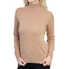 Ladies Beige Camel Cashmere Polo Neck Sweater | Front | Shop at The Cashmere Choice | London