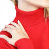 Ladies Red Cashmere Polo Neck Sweater | Close up | Shop at The Cashmere Choice | London