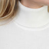Ladies Cream White Cashmere Polo Neck Sweater | Close up | Shop at The Cashmere Choice | London