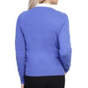 Ladies Cornflower Blue Cashmere V Neck Sweater | Back | Shop at The Cashmere Choice | London