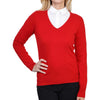 Ladies Red Cashmere V Neck Sweater | Front | Shop at The Cashmere Choice | London