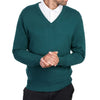 Mens Green Cashmere V Neck Sweater | Front | Shop at The Cashmere Choice | London