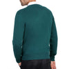 Mens Green Cashmere V Neck Sweater | Back | Shop at The Cashmere Choice | London