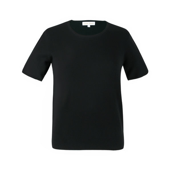 Cashmere Twin Sets | Black Cashmere Sweater Short Sleeve 