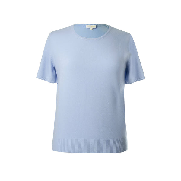 Cashmere Twin Sets | Sky Blue Cashmere Sweater Short Sleeve