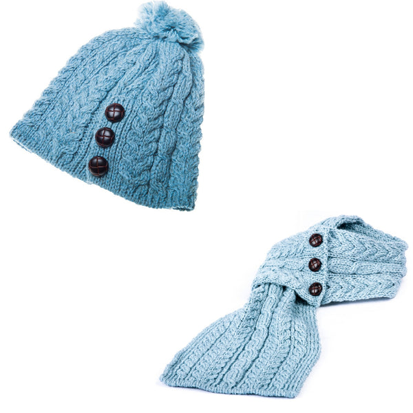 Aran Mills - Merino Wool - Hat and Scarf Set