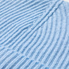 closeup of light blue ribbed cashmere beanies for men and women made in Scotland