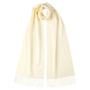 Johnsons of Elgin | Johnston Cashmere | White Ecru Cashmere Scarf | buy at The Cashmere Choice | London