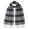 Johnsons of Elgin | Silver Bannockbane Tartan Check Cashmere Scarf | buy at The Cashmere Choice | London