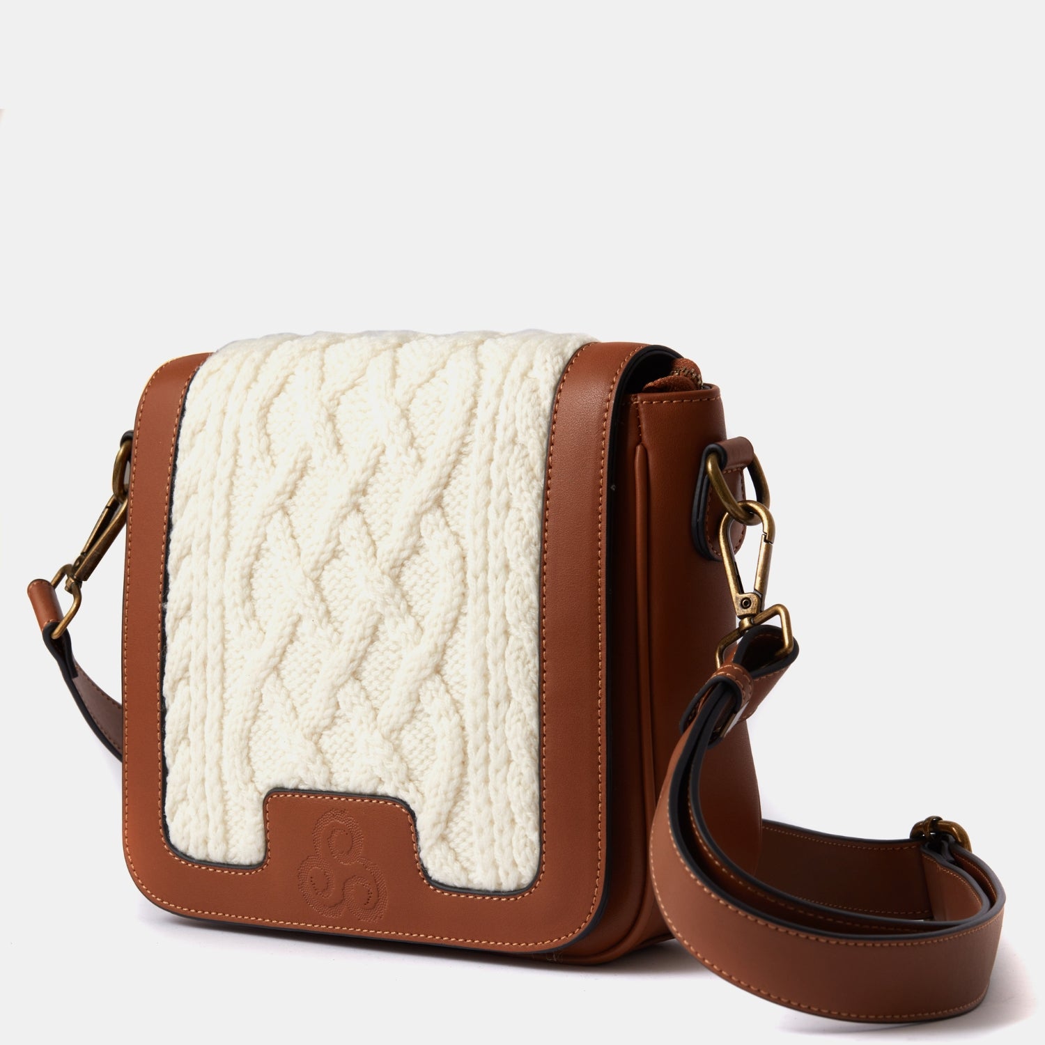 Knitted Handbag | Leather and Pure Merino Wool