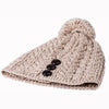 Aran Beanie Hat with Pom Pom | Beige