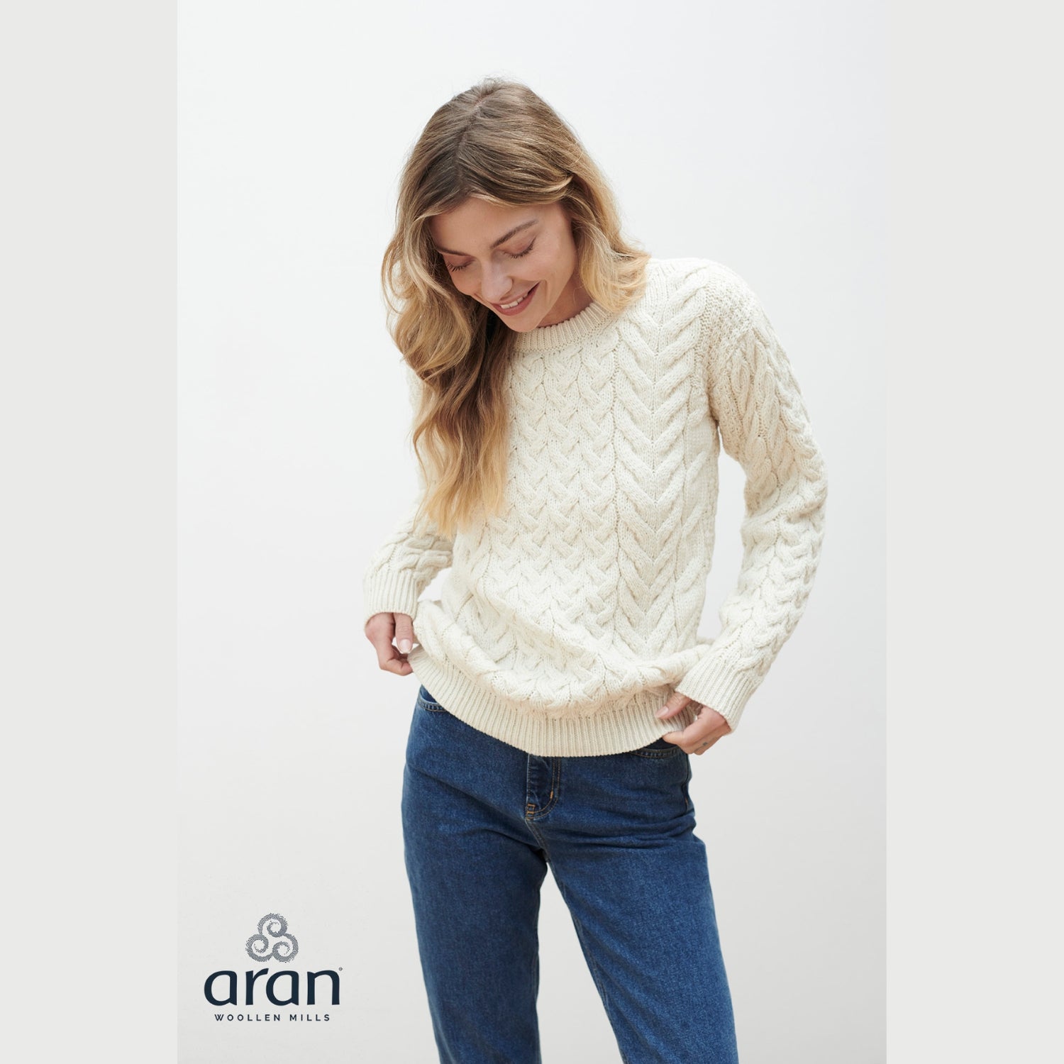 Women's Aran Sweater | Cream