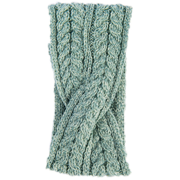 Twisted Knitted Headband | Aran Stitch | Turquoise