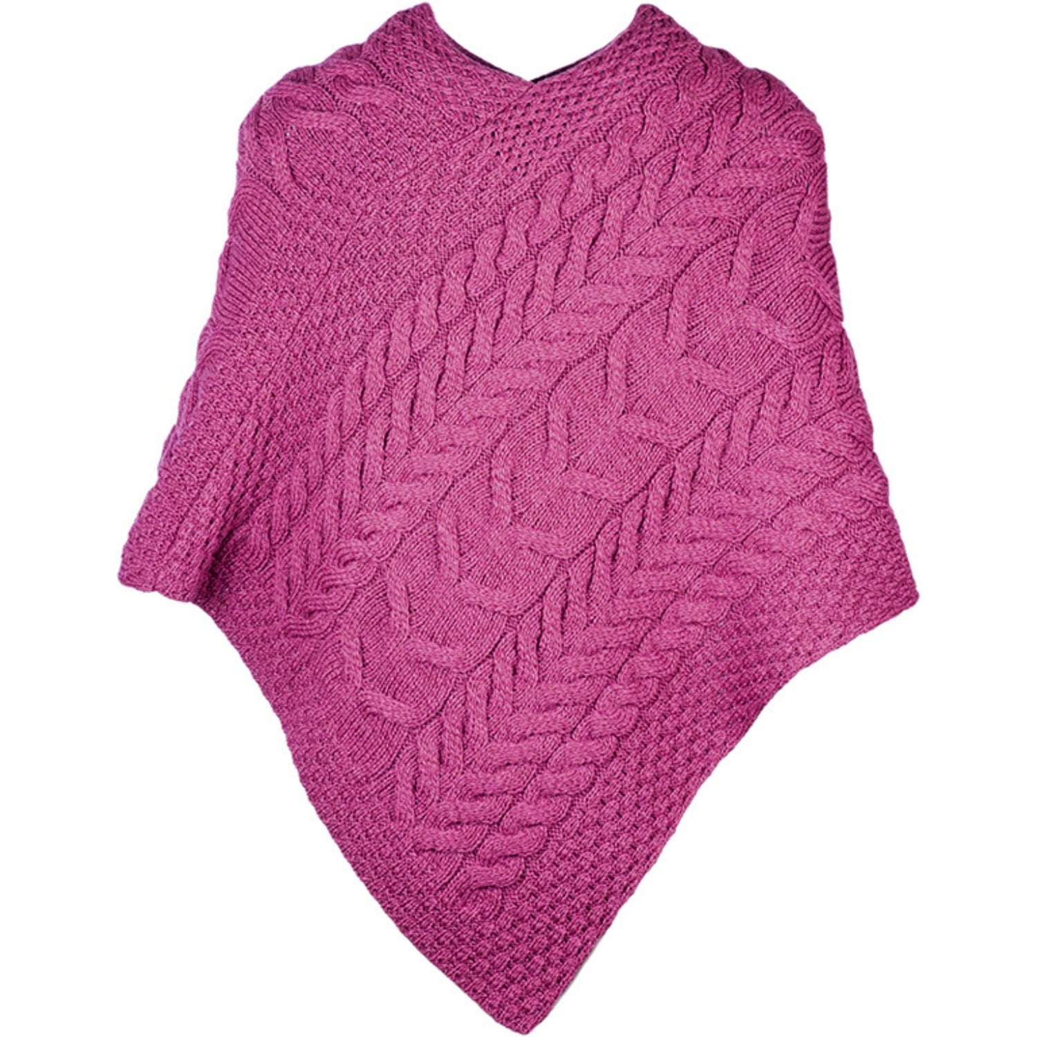 Aran Poncho UK | Pink