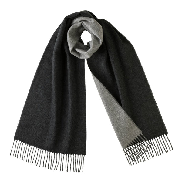 Johnsons of Elgin | Johnstons Cashmere | Mens Reversible Cashmere Scarf | Made in Scotland | Style RU5915 | shop at The Cashmere Choice | London